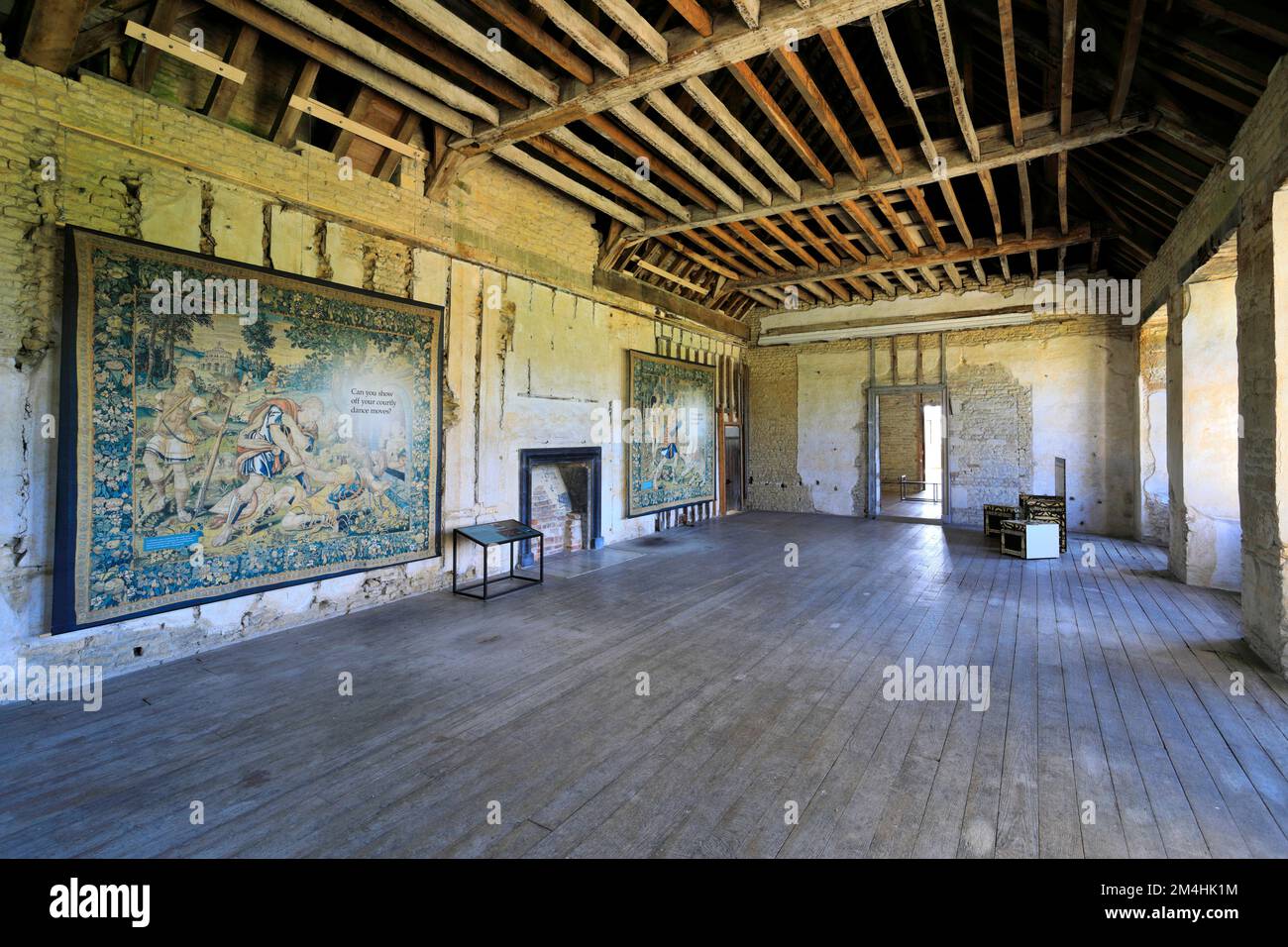 Interior view of Kirby Hall, an Elizabethan country house, near Gretton, Northamptonshire, England Stock Photo