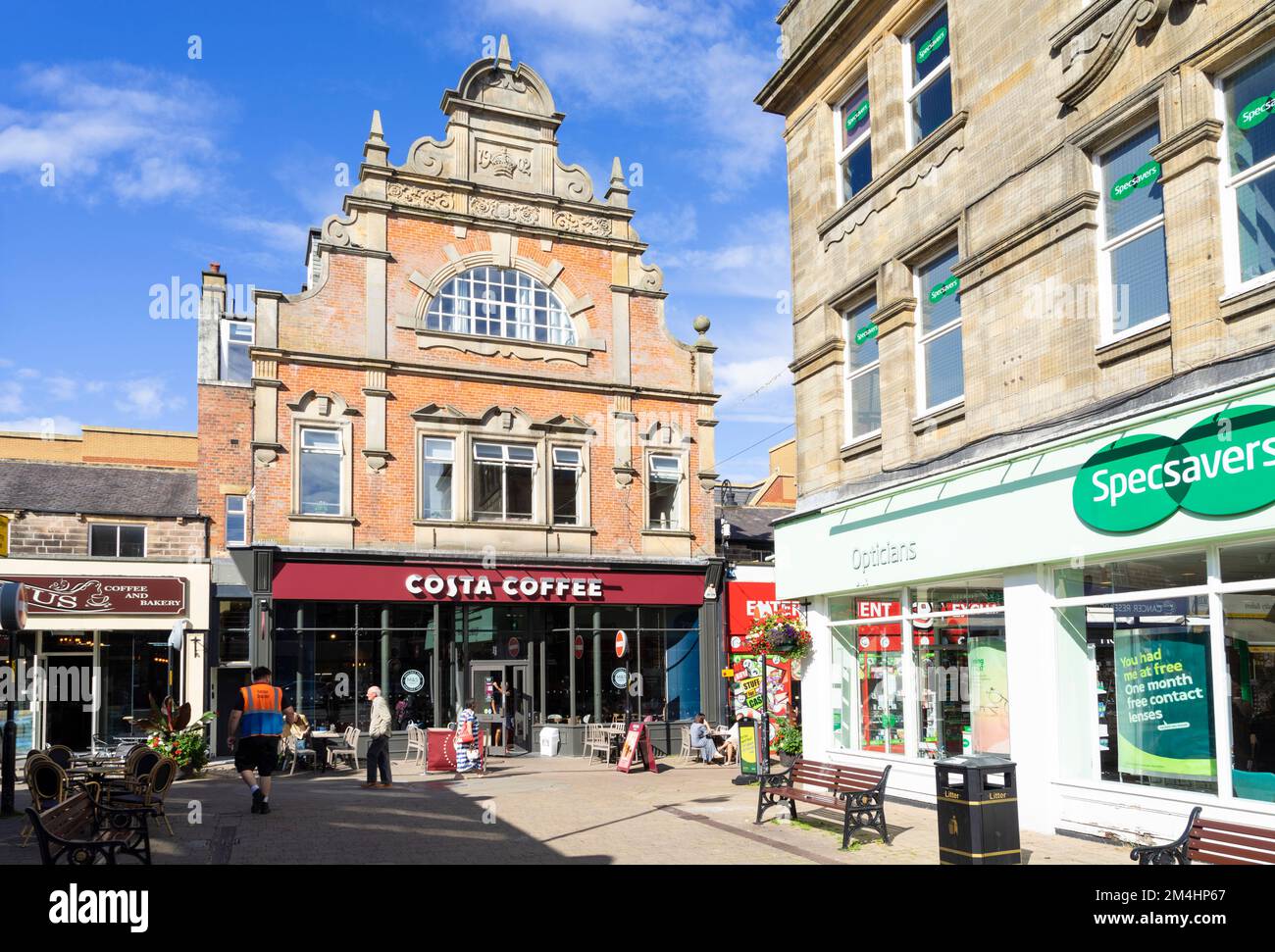 Harrogate Yorkshire Costa Coffee uk shop front facade and Specsavers store in Harrogate town centre Harrogate North Yorkshire England UK GB Europe Stock Photo