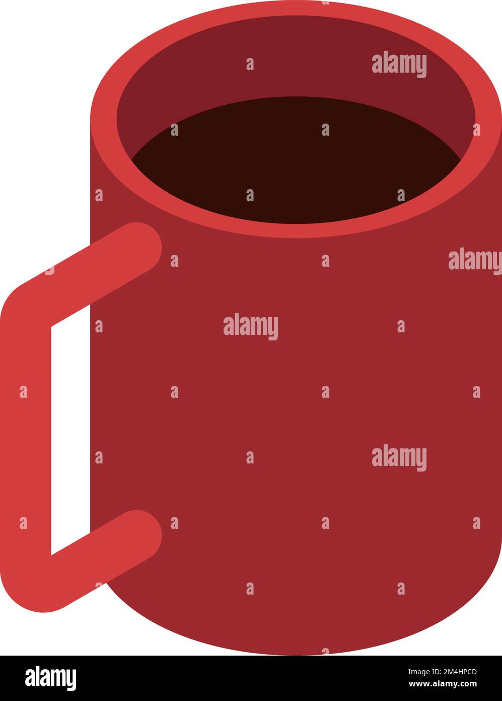 Red ceramic cup isometric icon. Hot drink Stock Vector