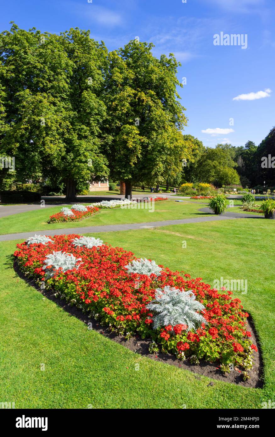 Harrogate Yorkshire Ornamental flower beds in the Grade II listed Valley Gardens Harrogate North Yorkshire England UK GB Europe Stock Photo