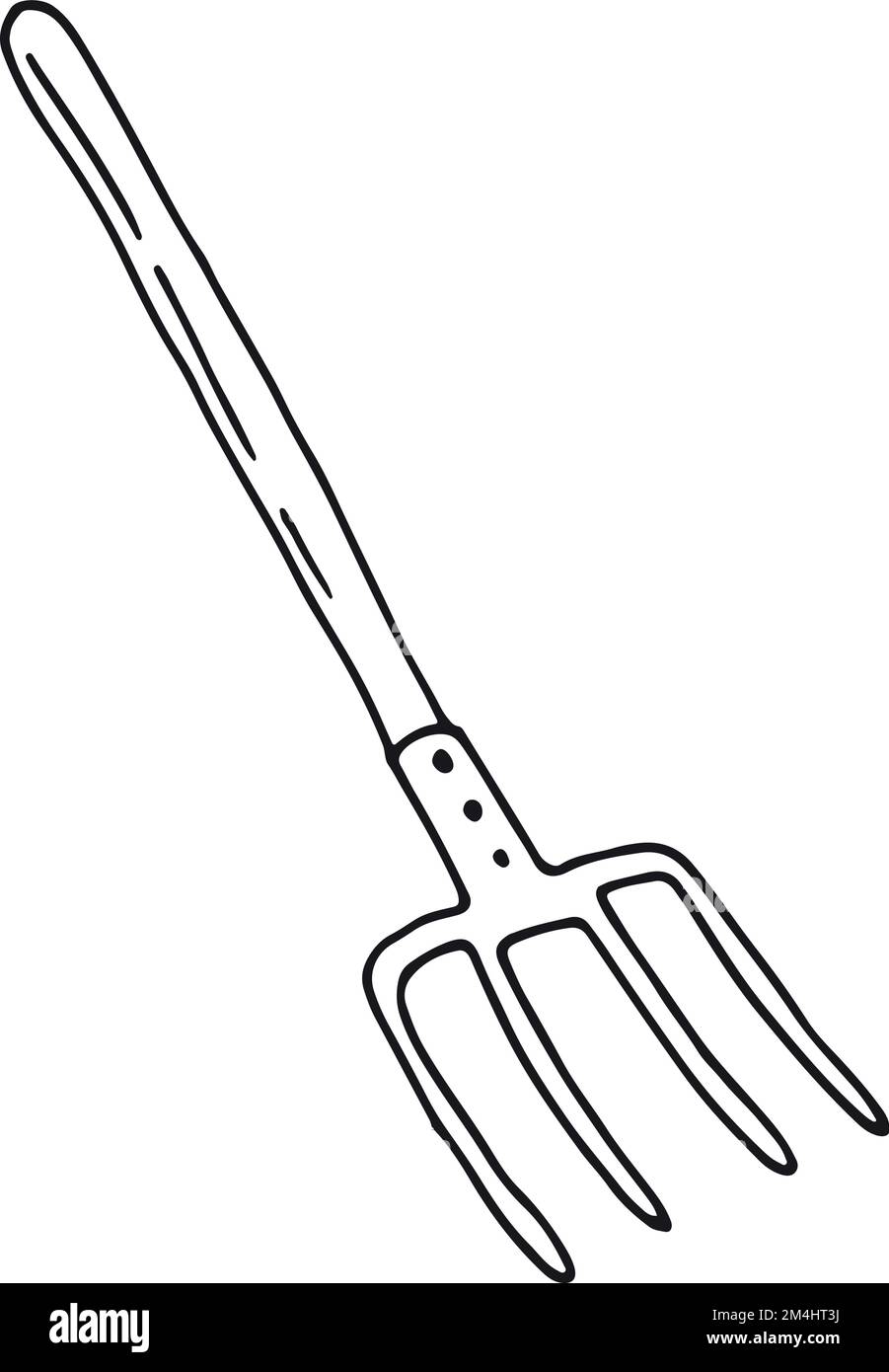 Pitchfork icon. Hand drawn farmer tool sketch Stock Vector Image & Art ...