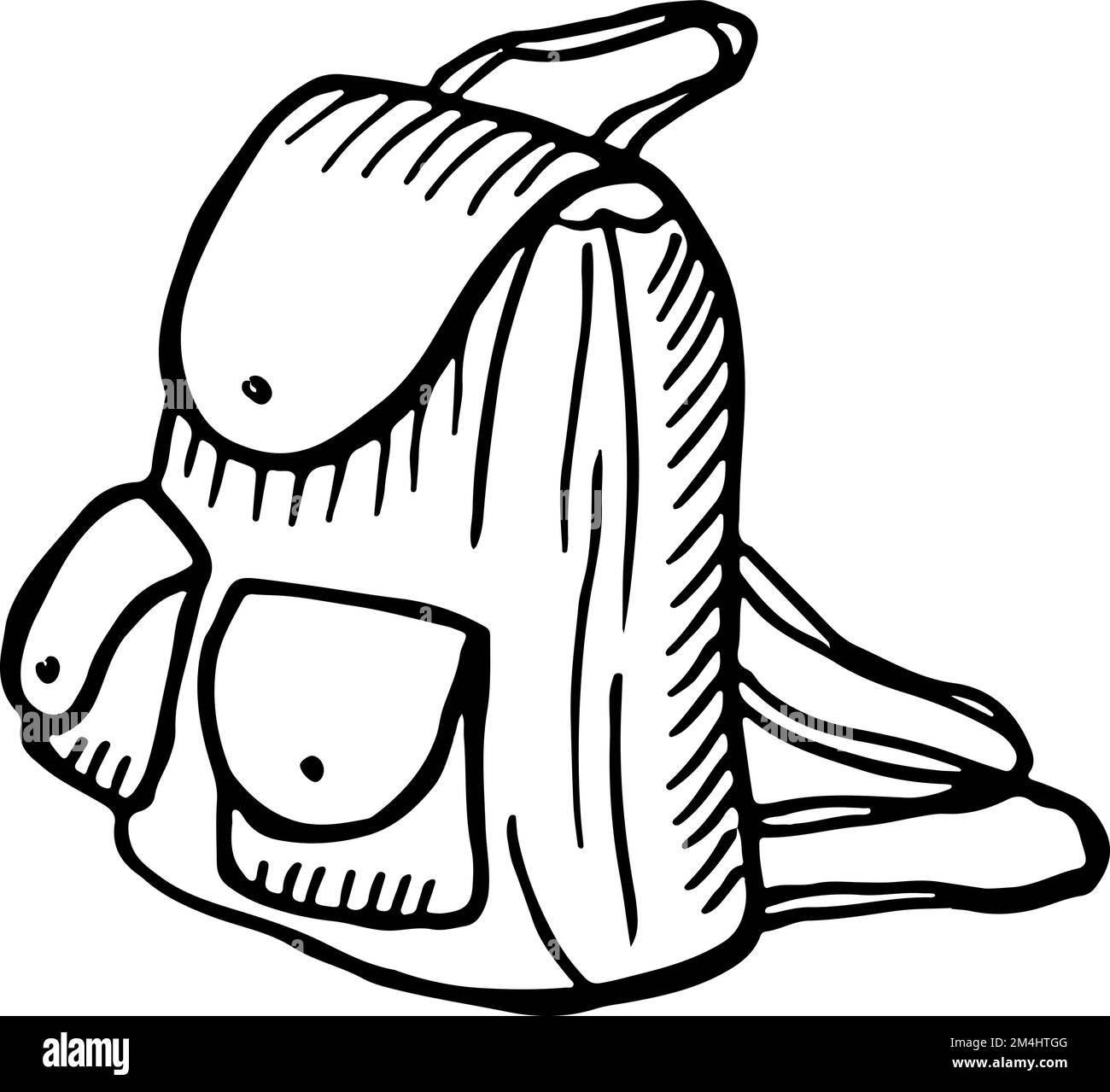 Backpack doodle. School bag drawing. Hand drawn icon Stock Vector Image