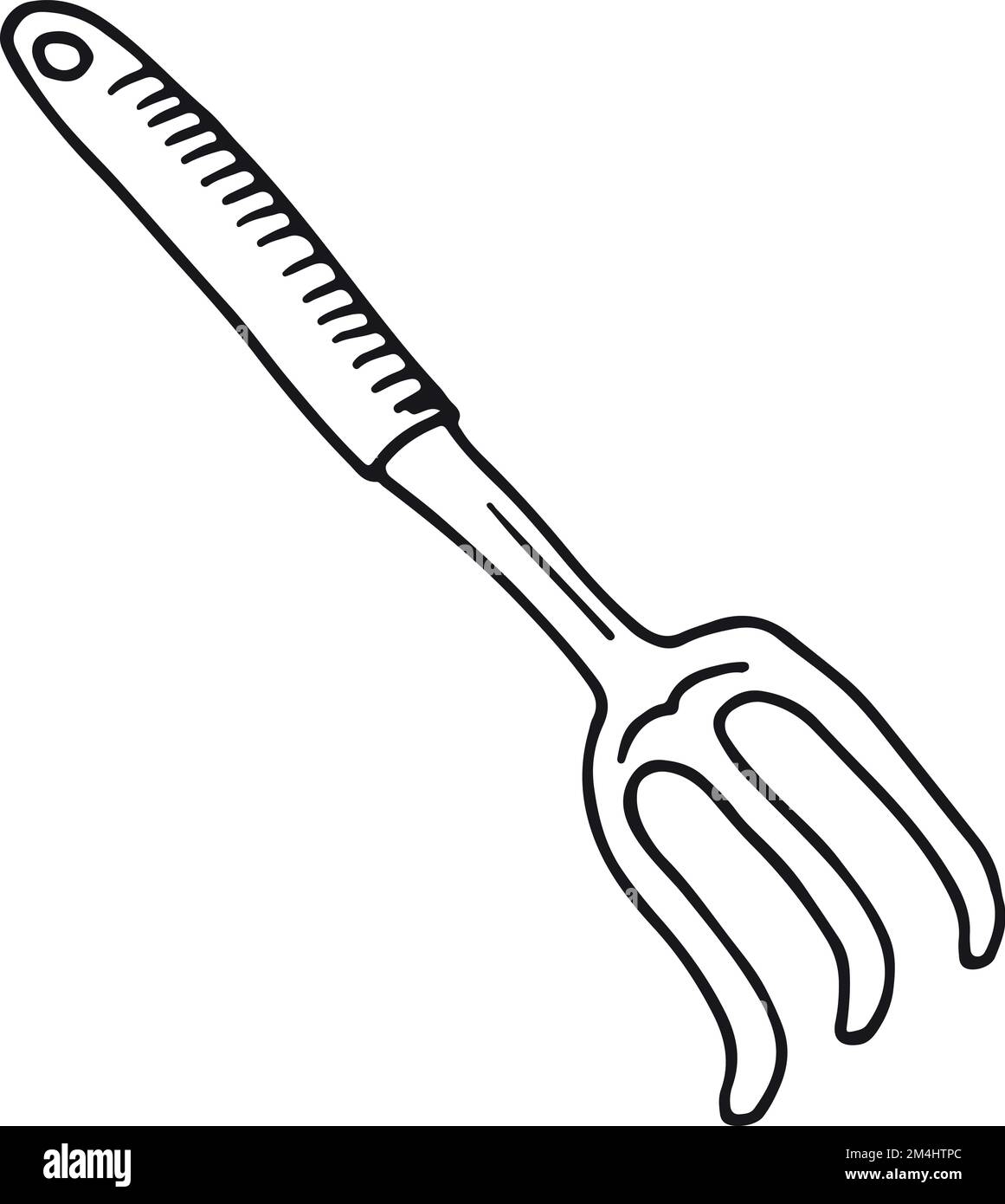 Gardening fork icon. Hand drawn farmer tool Stock Vector