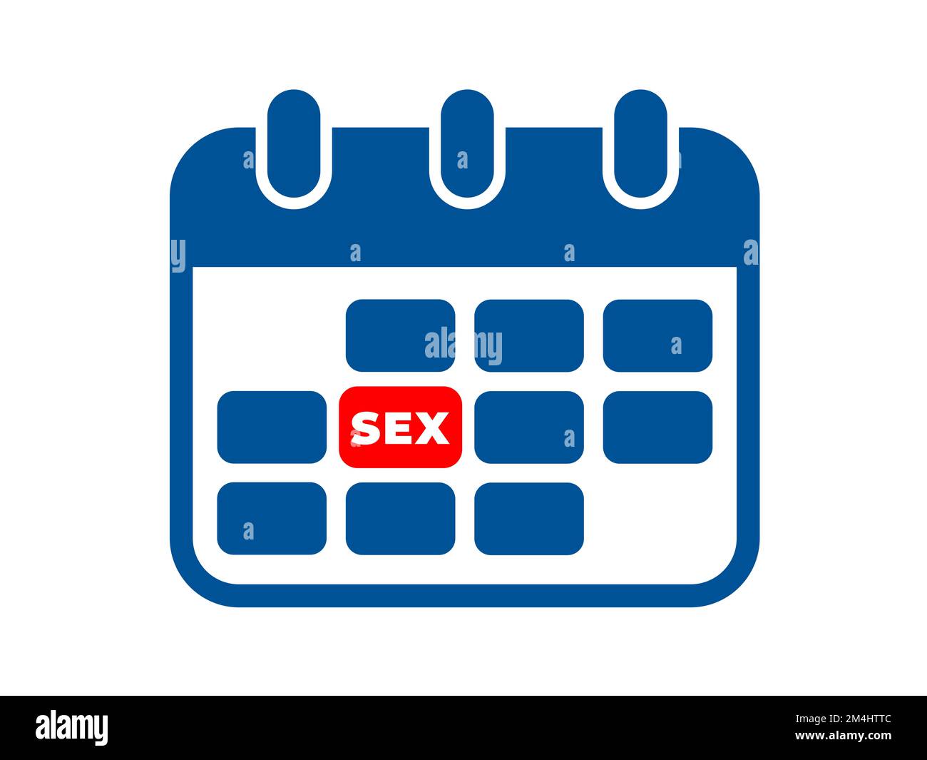 Calendar and sex life - sexuality and sexual frequency of making love in day, week and month. Low sex drive and libido. Vector illustration isolated o Stock Photo