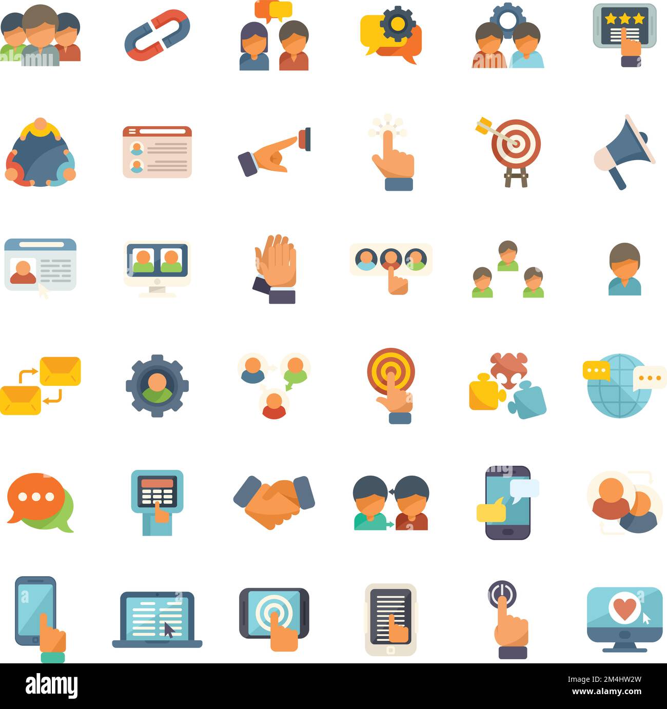 Interaction icons set flat vector. Test process. Ux user isolated Stock ...
