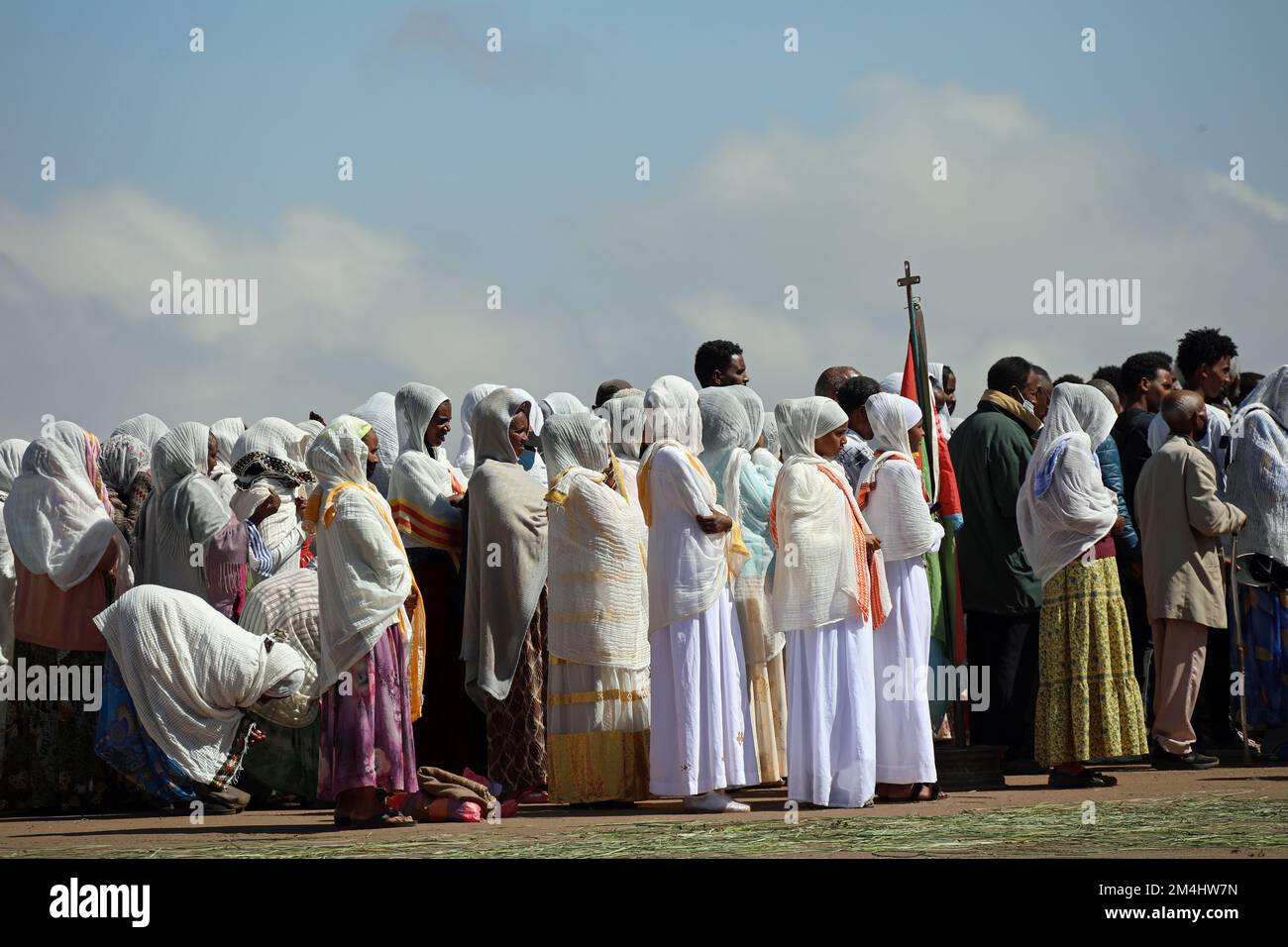 Devout congregation of Saint Michaels Church in Asmara at the Nigdet anniversary service Stock Photo