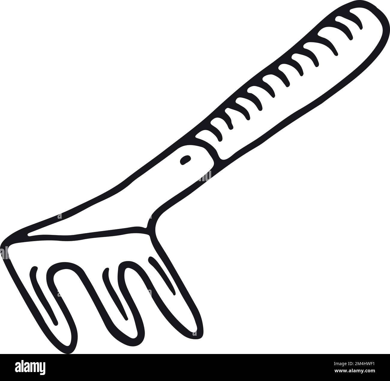 Fork hoe sketch. Gardening tool doodle icon Stock Vector Image & Art