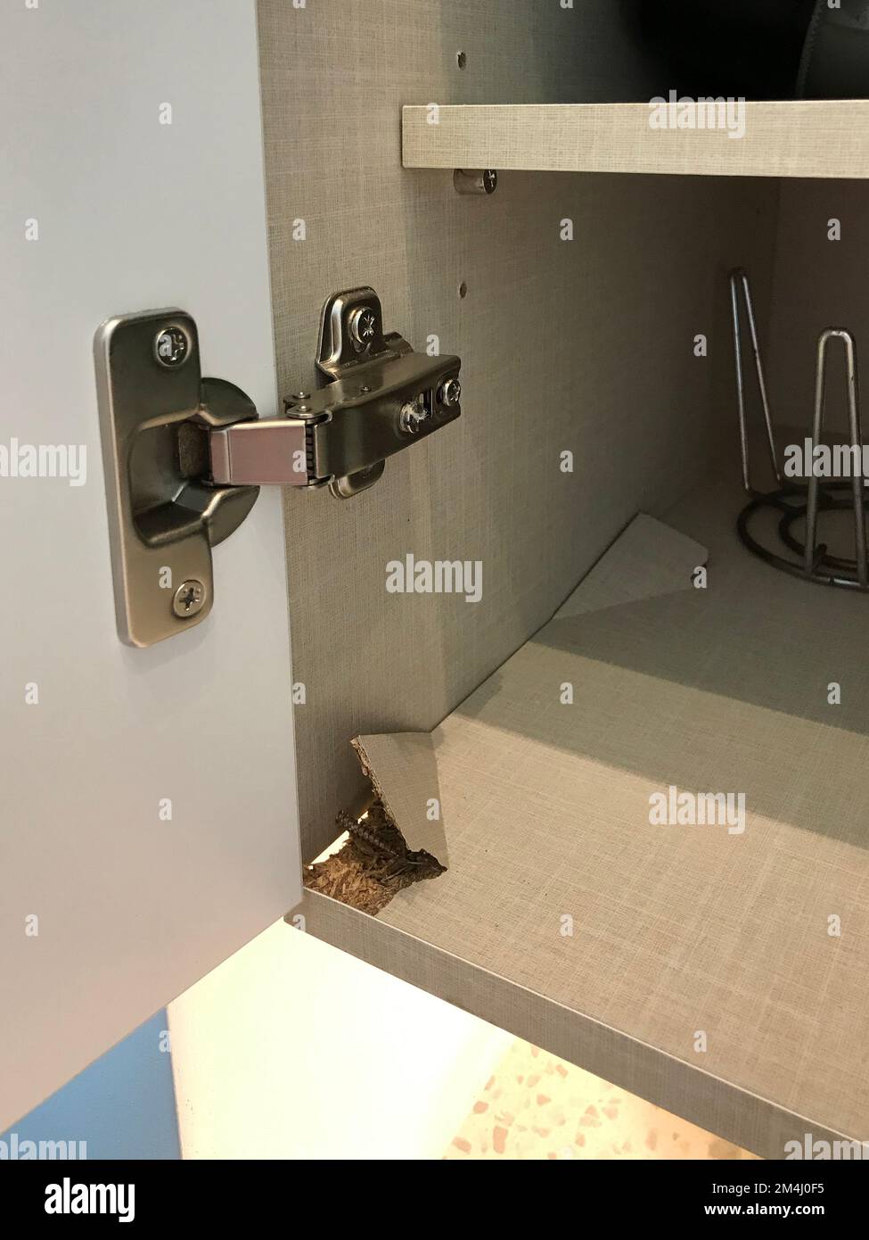 A broken shelf with the nail Stock Photo Alamy