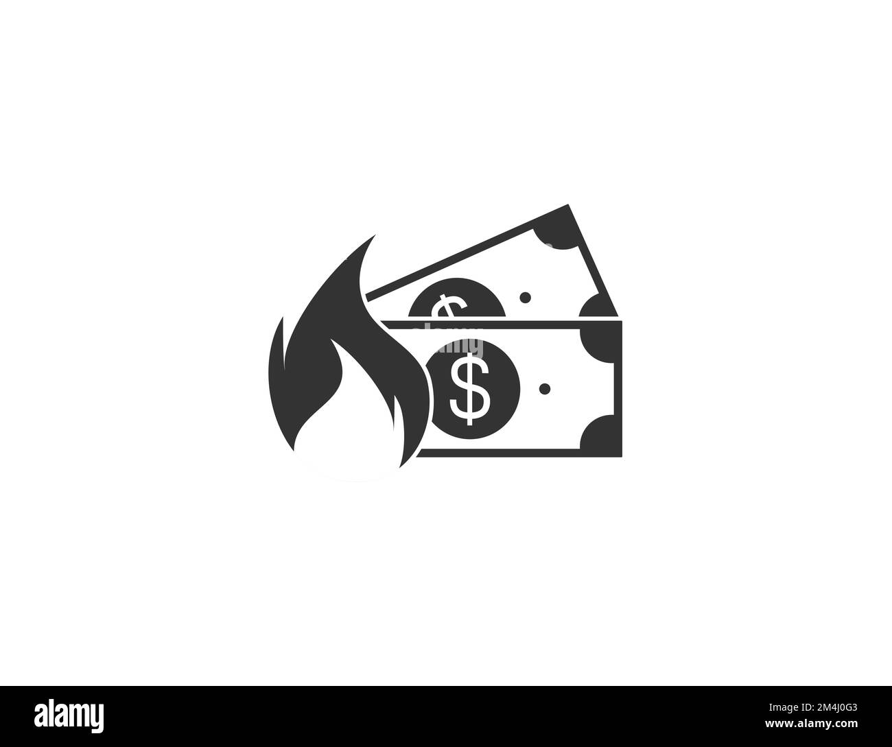 Inflation, money, fire icon. Vector illustration. Stock Vector