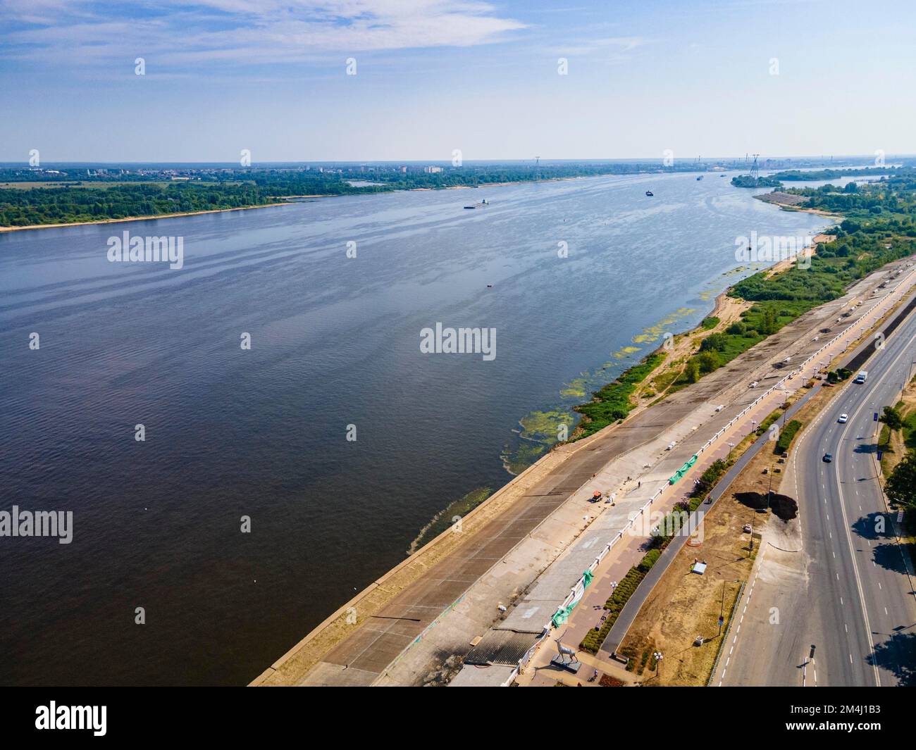 Aerial of the Volga, Nizhny Novgorod, Russia Stock Photo