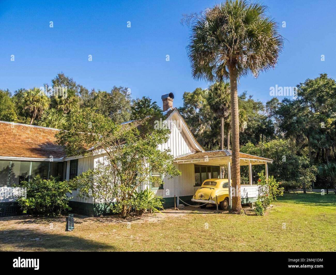 House at Marjorie Kinnan Rawlings Historic State Park an authentic Florida Cracker homestead in Cross Creek Florida USA Stock Photo