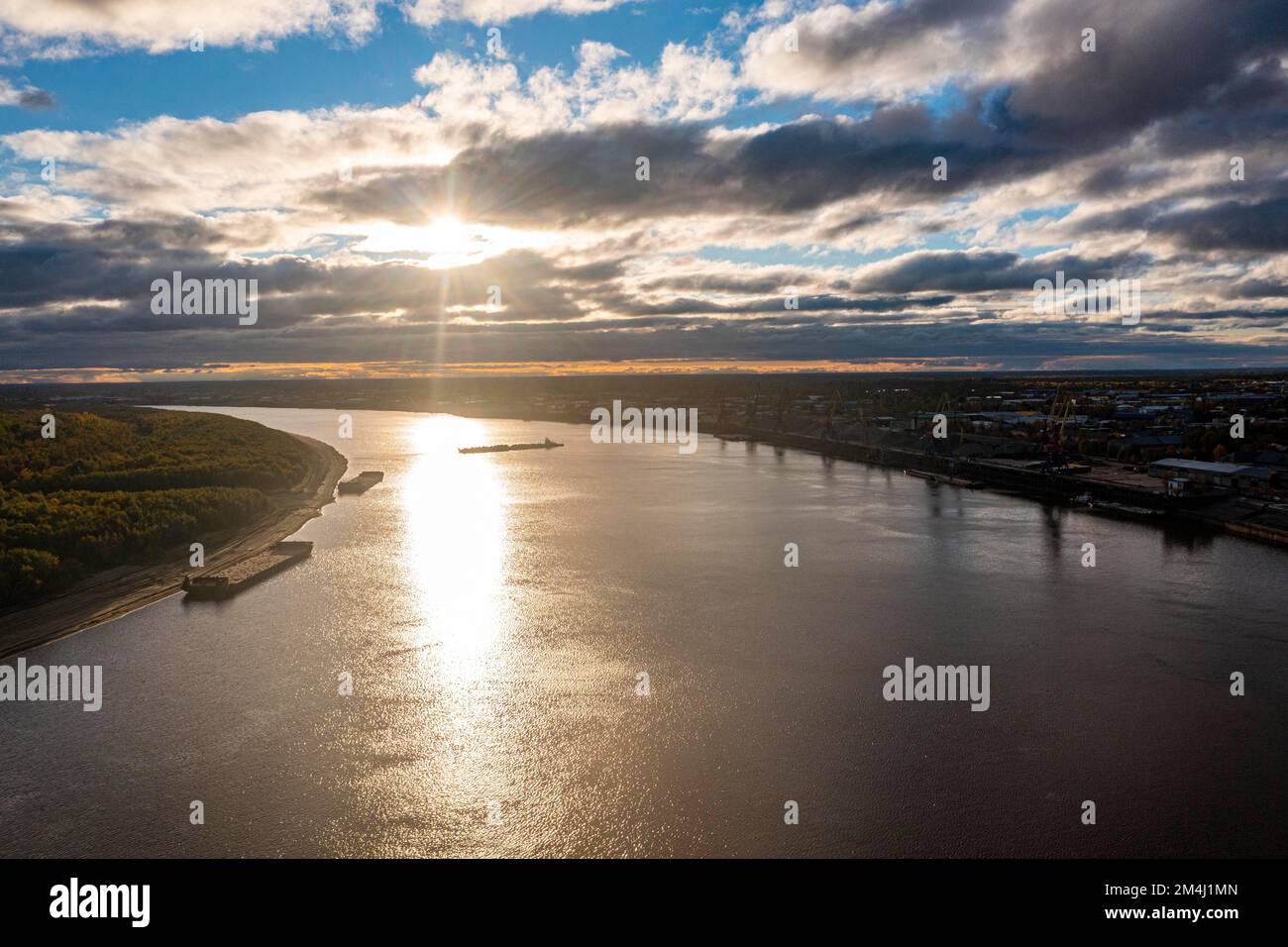 The Ob river at Nizhnevartovsk, Khanty-Mansi Autonomous Okrug, Russia Stock Photo