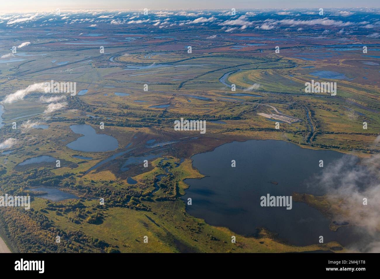 Tigo Rusha Aerial of the Taiga near, Nizhnevartovsk, Khanty-Mansi Autonomous Okrug ...