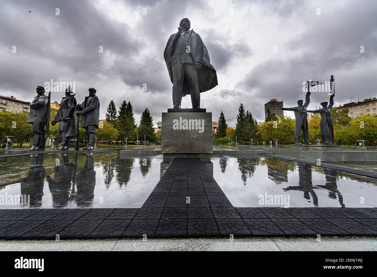 Lenin statue on Leninsquare, Novosibirsk, Novosibirsk Oblast, Russia Stock Photo