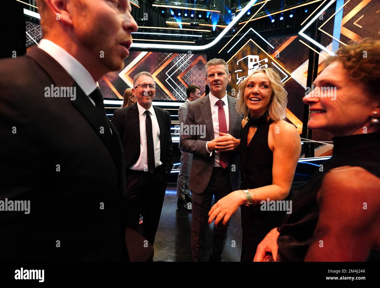 Steve Cram (centre) prior to the BBC Sports Personality of the Year Awards 2022 held at MediaCityUK, Salford. Picture date: Wednesday December 21, 2022. Stock Photo