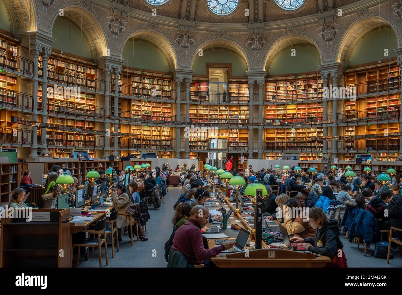 Bibliotheque Nationale de France Richelieu. View inside the reading