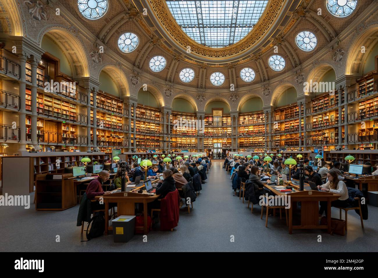 Bibliotheque Nationale de France Richelieu. View inside the reading