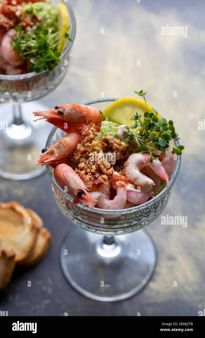 Classic prawn cocktail in the glass Stock Photo Alamy
