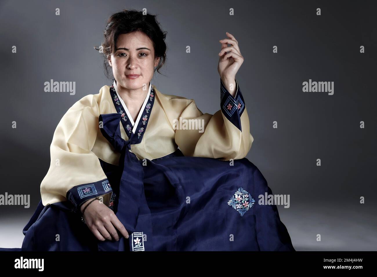 Woman in Korean traditional costume, Korean woman in hanbok, Korea Stock Photo