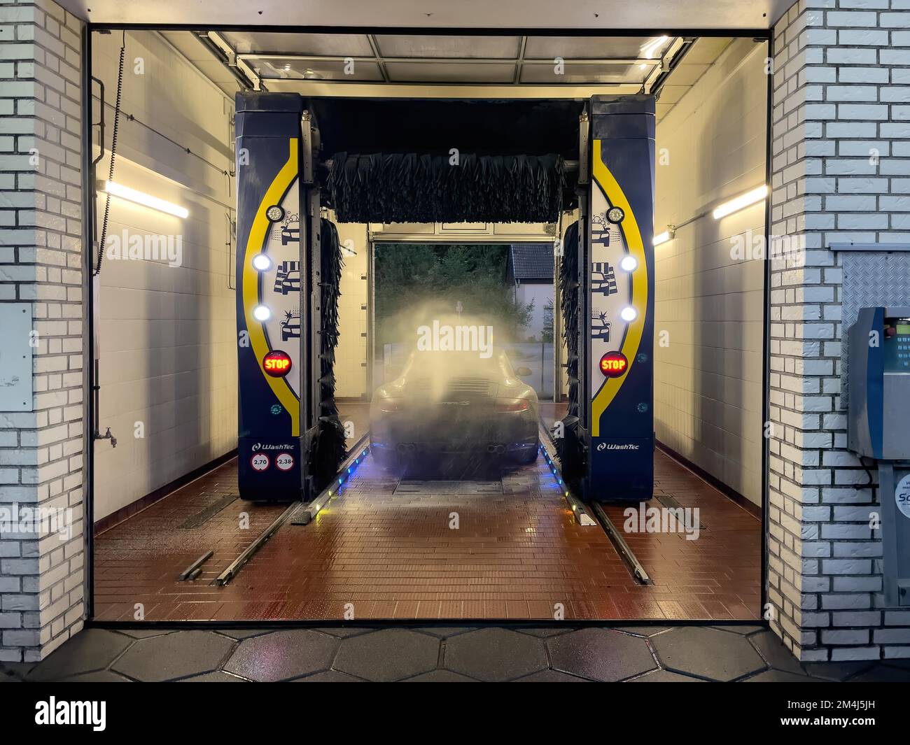 Porsche 911 sports car in a car wash, Germany Stock Photo Alamy