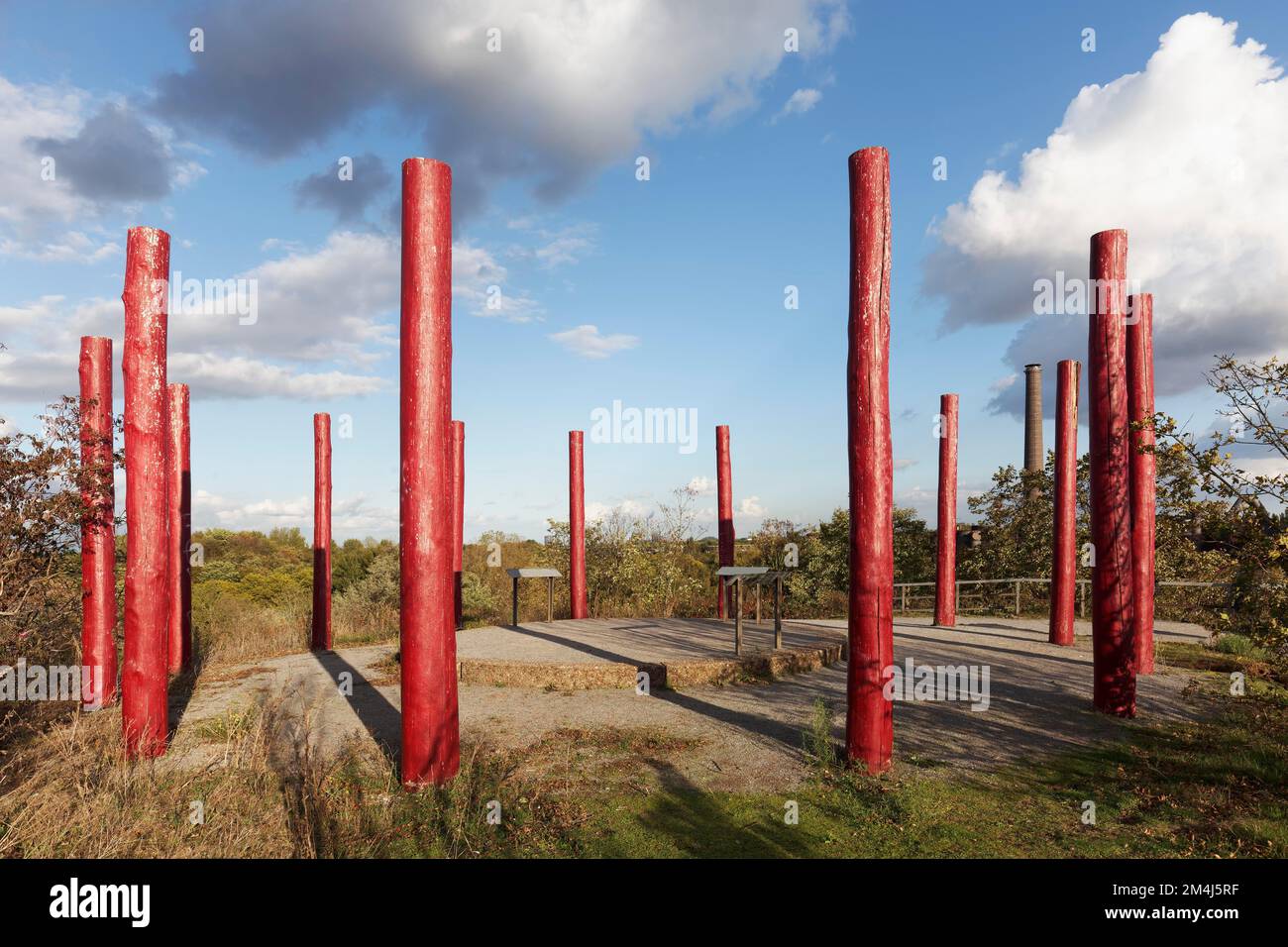 Viewpoint with art installation, Monte Schlacko, disused steelworks, Duisburg-Nord Landscape Park, Duisburg-Meiderich, North Rhine-Westphalia, Germany Stock Photo