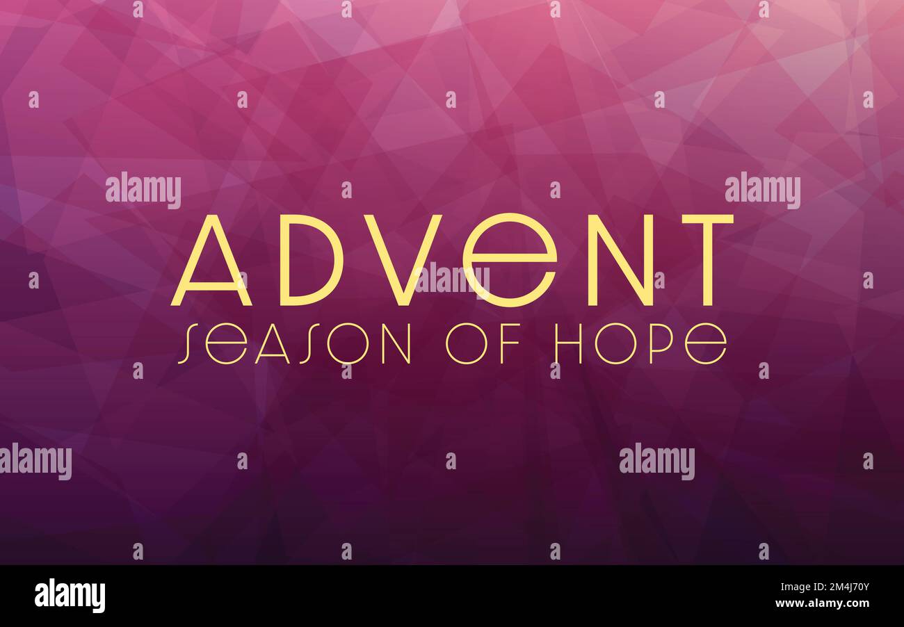 Advent, the season of hope banner in purple, pink and gold, like flickering candle light. Stock Vector