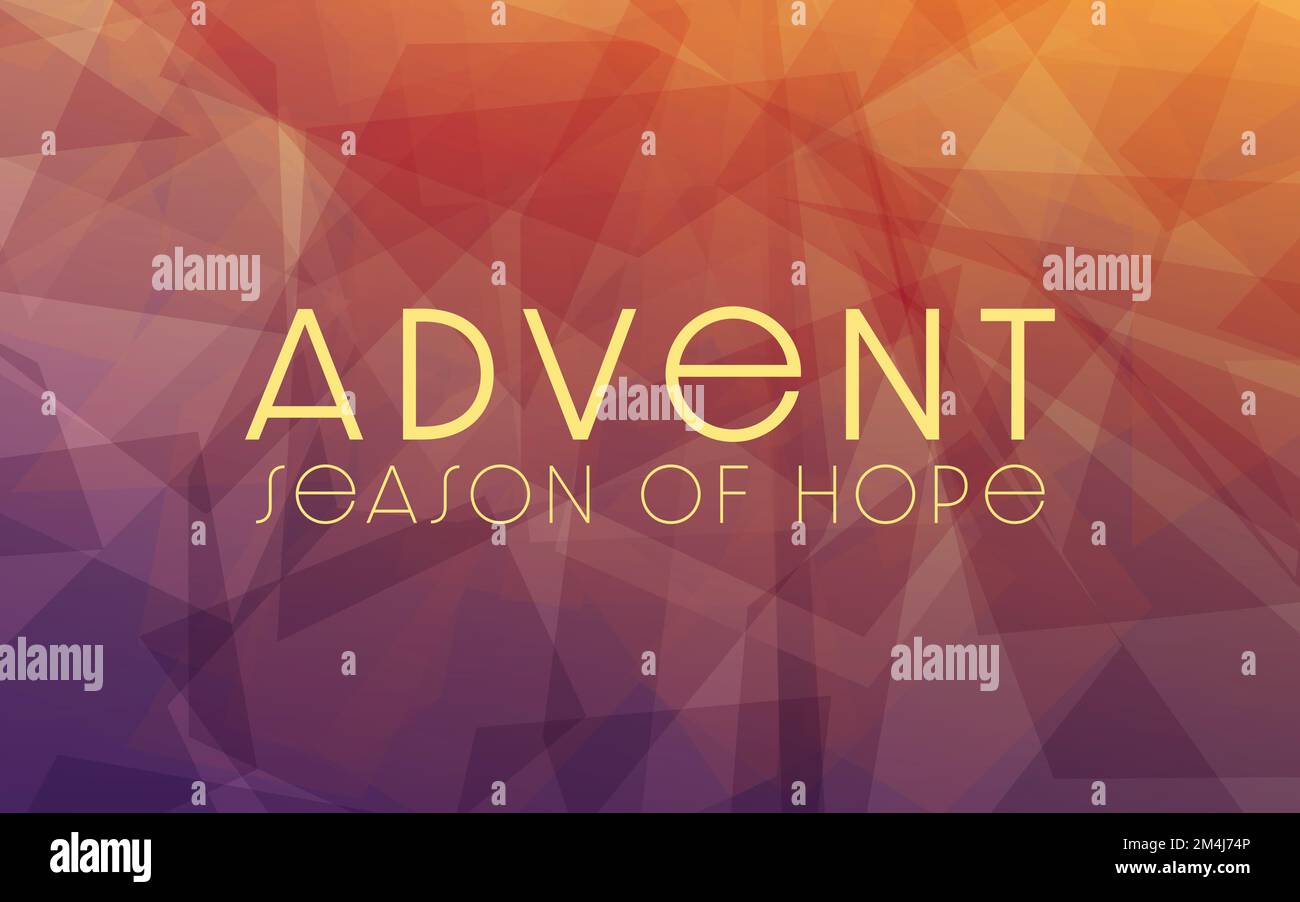 Advent, the season of hope banner in warm purple and gold, like flickering candle light. Stock Vector