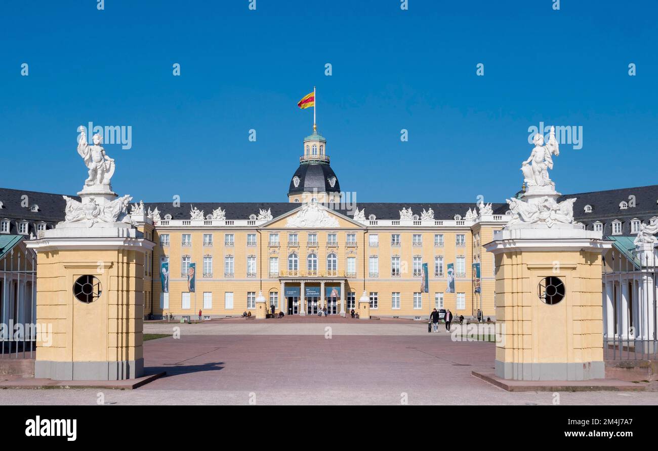 Karlsruhe Baroque Palace Karlsruhe Castle with blue sky, Karlsruhe ...