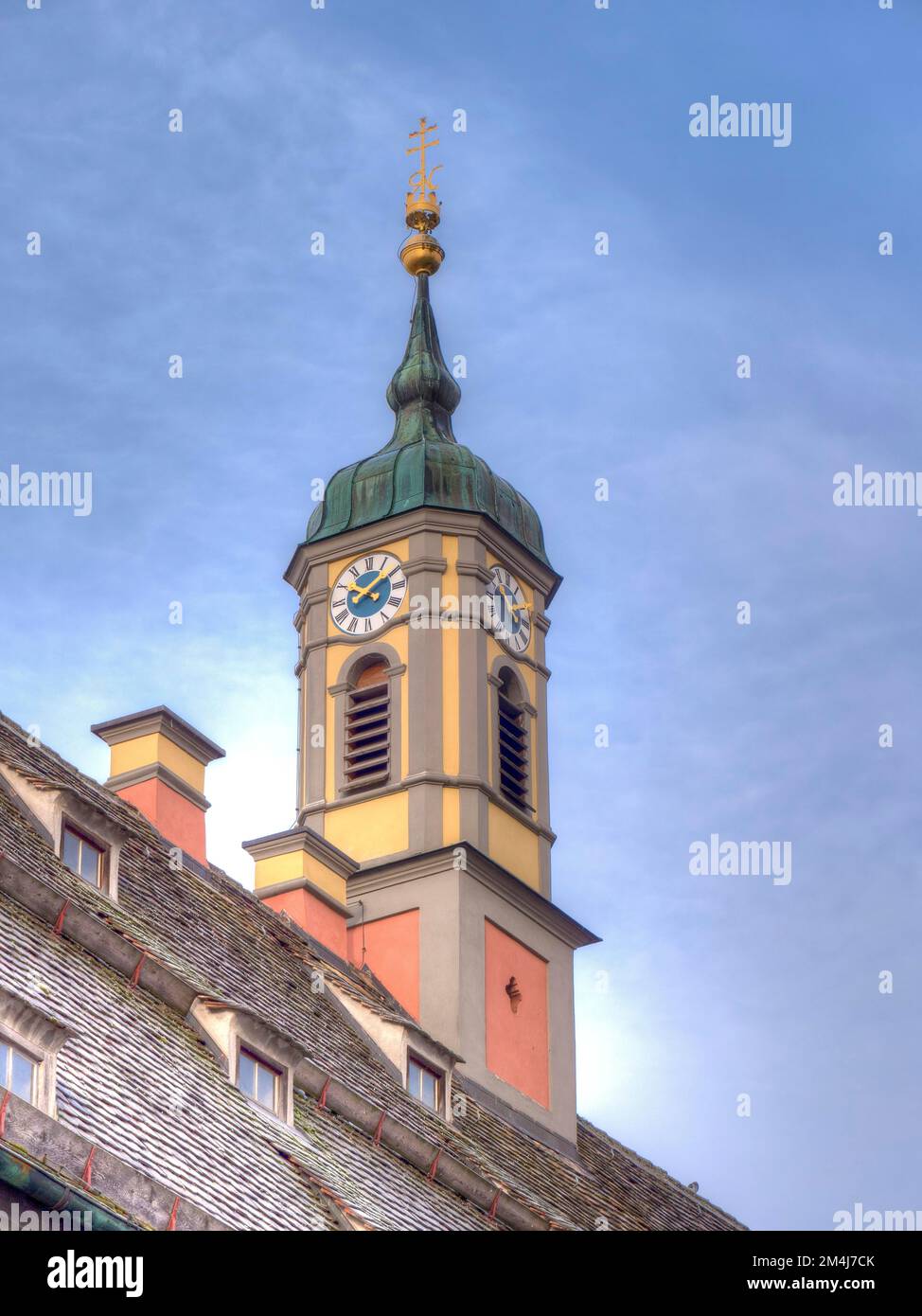 The tower above the roof of the former Ursuline Church of the Holy ...