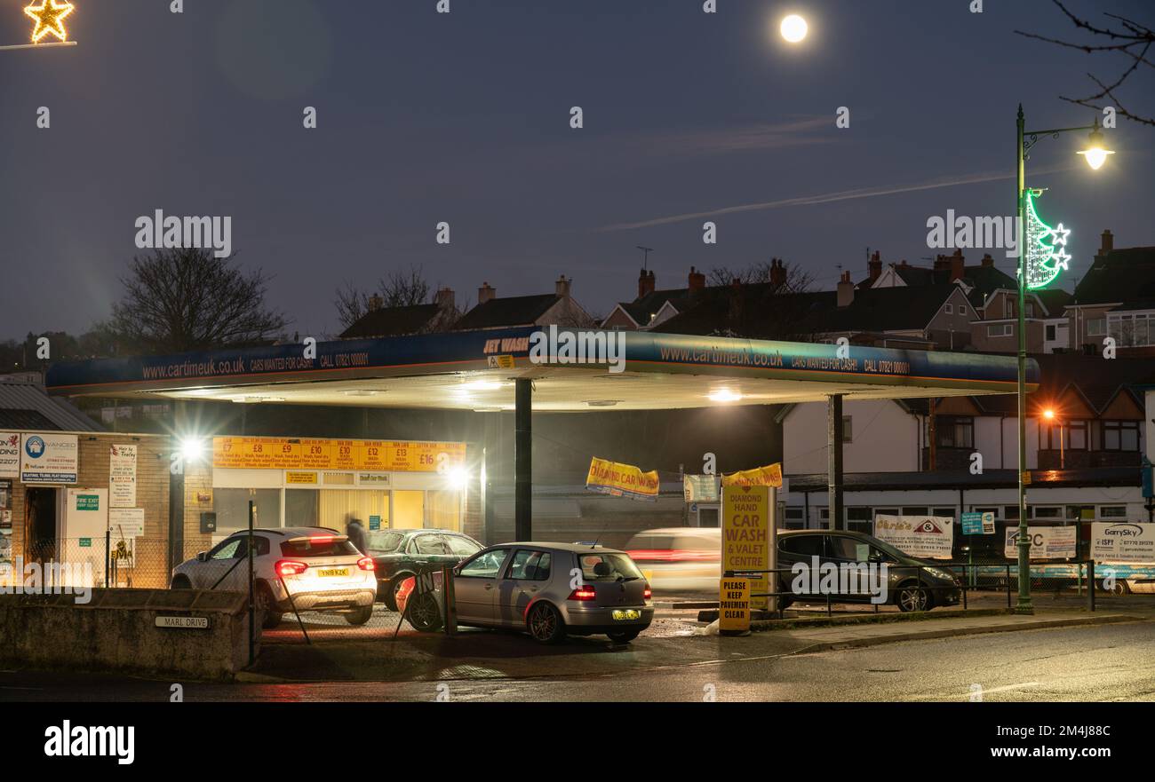 The Diamond Car Wash in Llandudno Junction, in December 2021 Stock