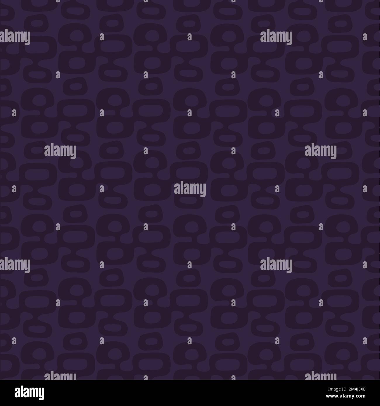 Purple repeatable mid-century modern Tiki pattern, inspired by 1960s American-originated art movement. Stock Vector