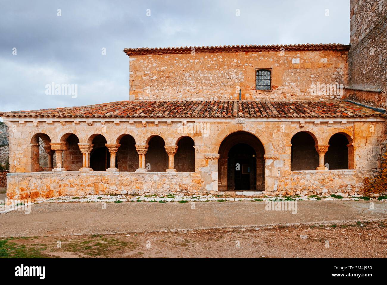 Church of San Miguel, historical-artistic monument, is located in Andaluz. Church of Romanesque origin whose construction began in the middle of the 1 Stock Photo