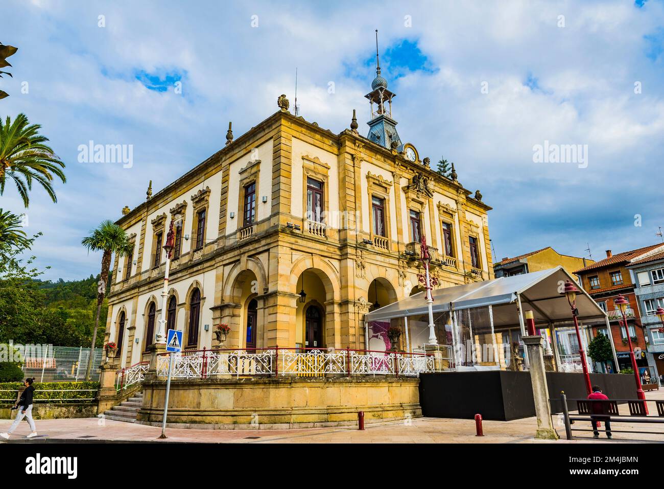 Town hall building. Villaviciosa, Principality of Asturias, Spain, Europe Stock Photo