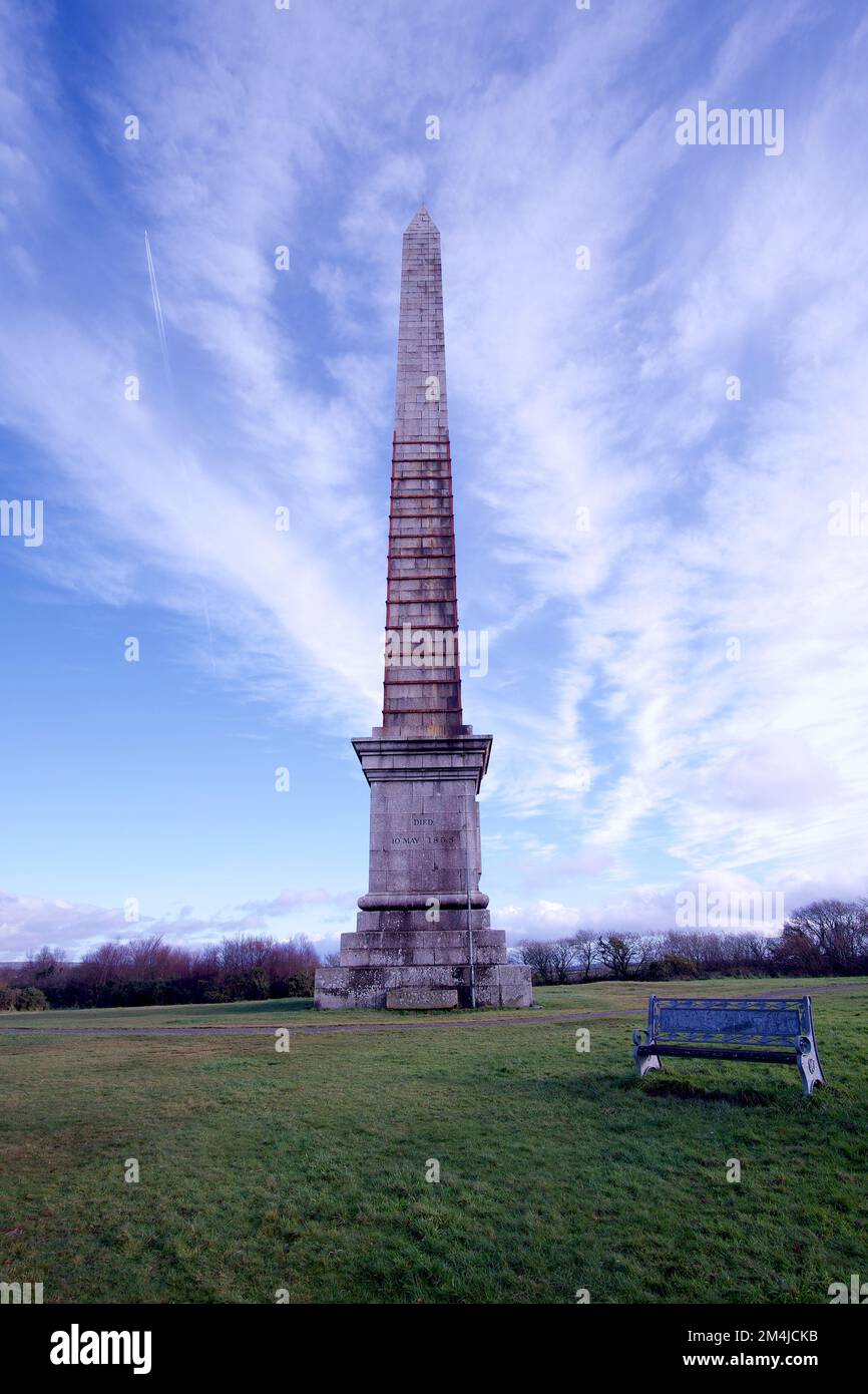 Bodmin Cornwall UK 12 21 2022 Gilbert Beacon Obelisk Stock Photo