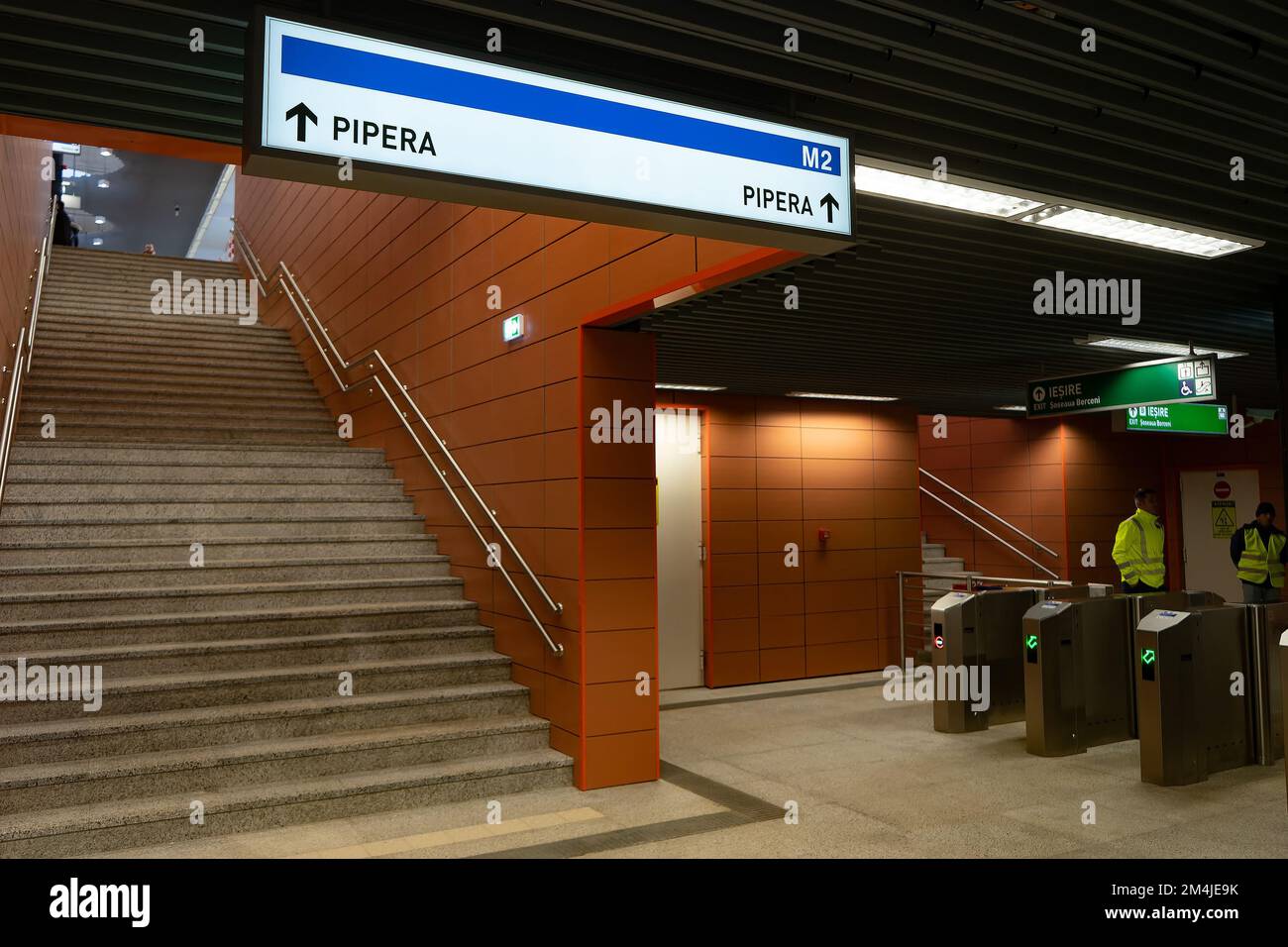 Bucharest, Romania - December 13, 2022: Inauguration of the Tudor Arghezi subway station in the south of Bucharest in the Berceni area, the first one Stock Photo