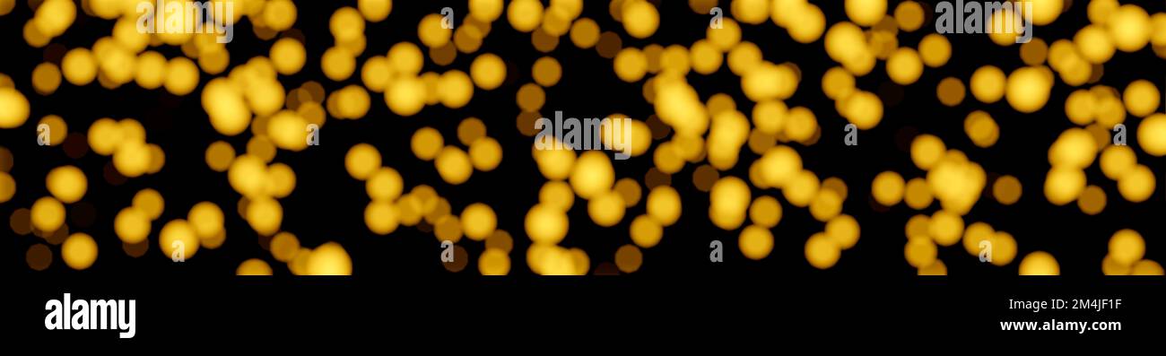 Golden blurred bokeh lights on black background Stock Photo - Alamy