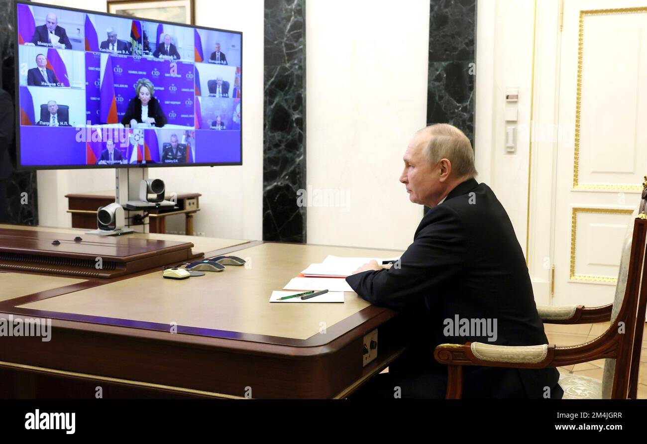 Moscow, Russia. 21st Dec, 2022. Russian President Vladimir Putin chairs ...