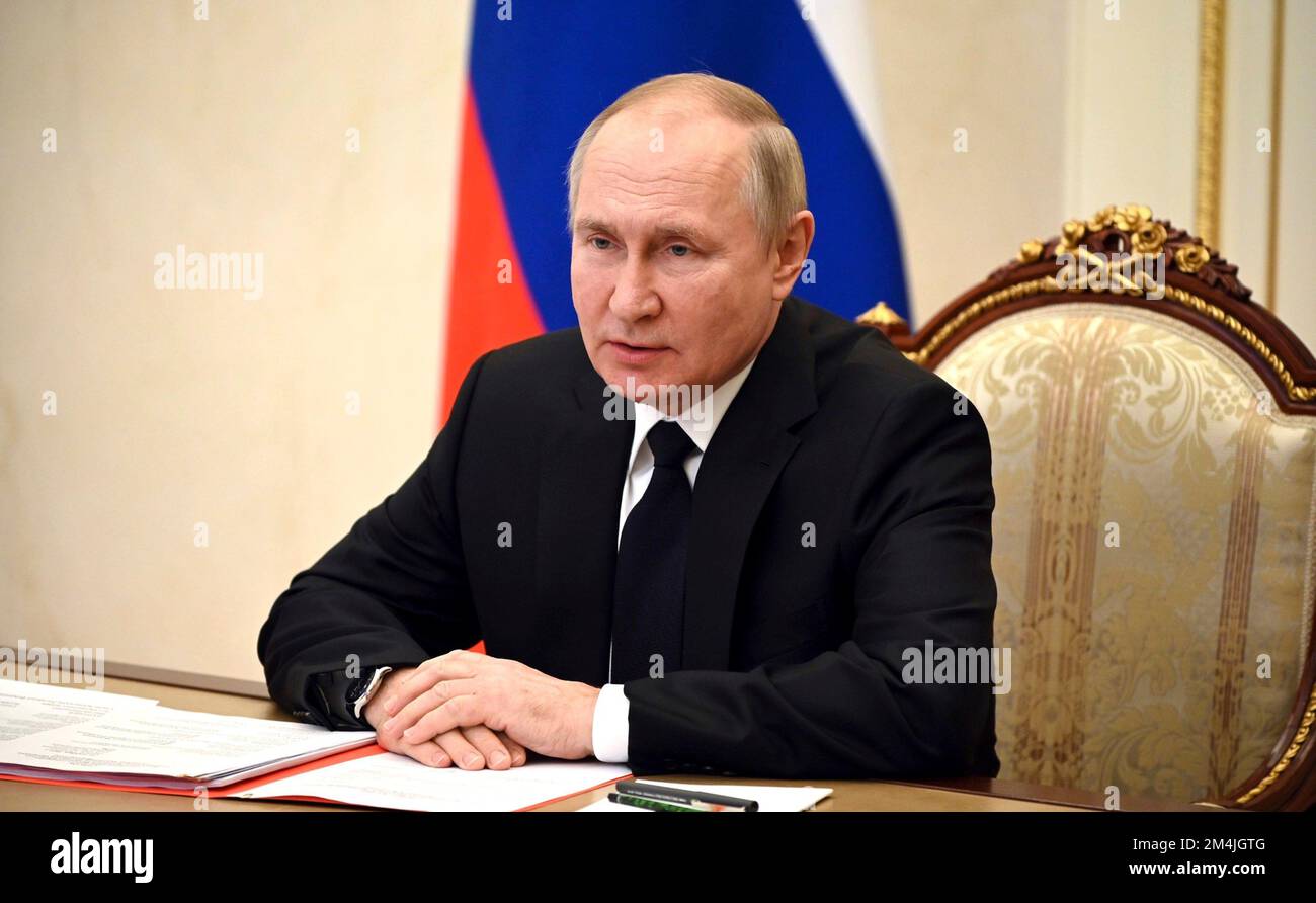 Moscow, Russia. 21st Dec, 2022. Russian President Vladimir Putin chairs ...