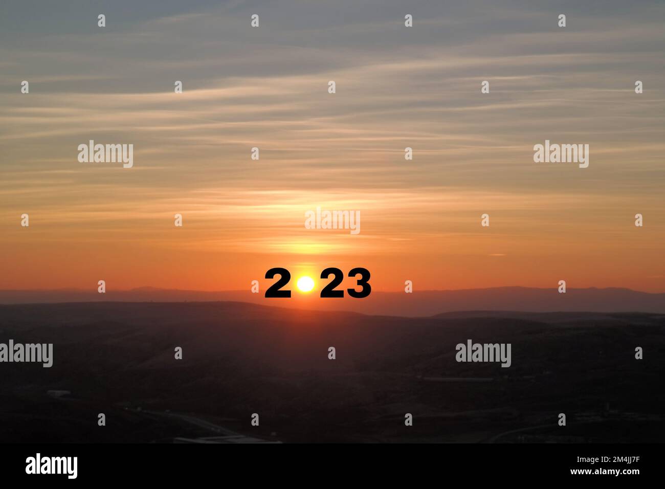 Happy New Year 2023 Idea Transition From 2022 To New Year 2023 Concept
