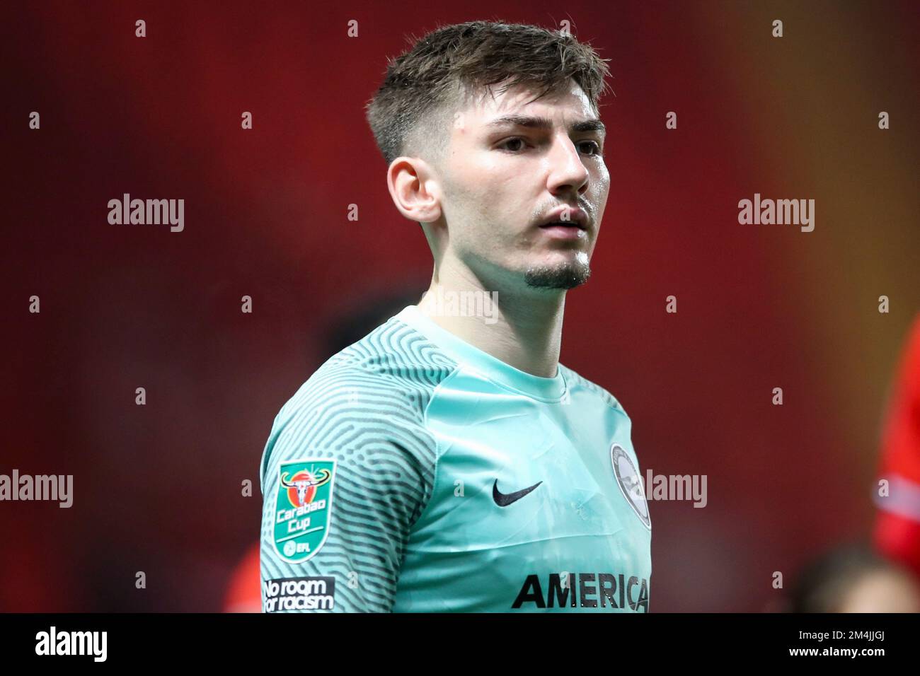 Billy Gilmour of Brighton & Hove Albion during the Carabao Cup 4th Round match between Charlton Athletic and Brighton and Hove Albion at The Valley, London on Wednesday 21st December 2022. (Credit: Tom West | MI News) Credit: MI News & Sport /Alamy Live News Stock Photo