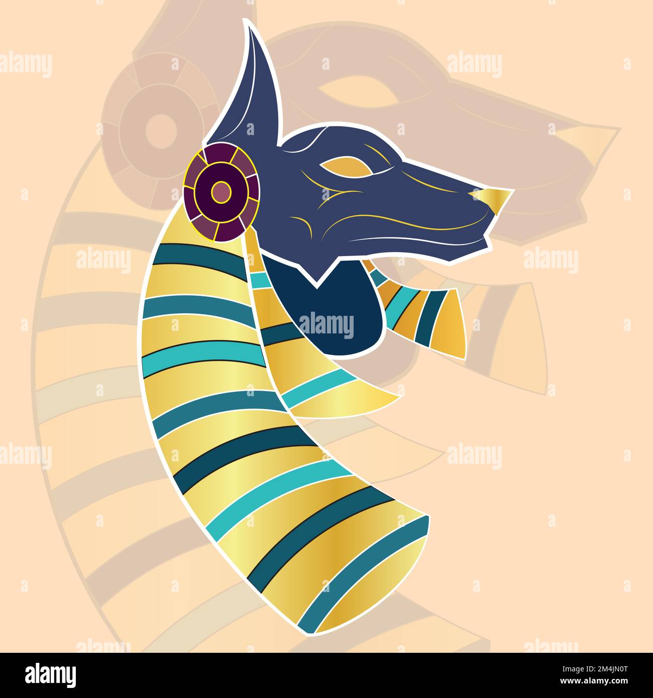 Isolated colored anubis old egypt icon Vector Stock Vector Image & Art ...