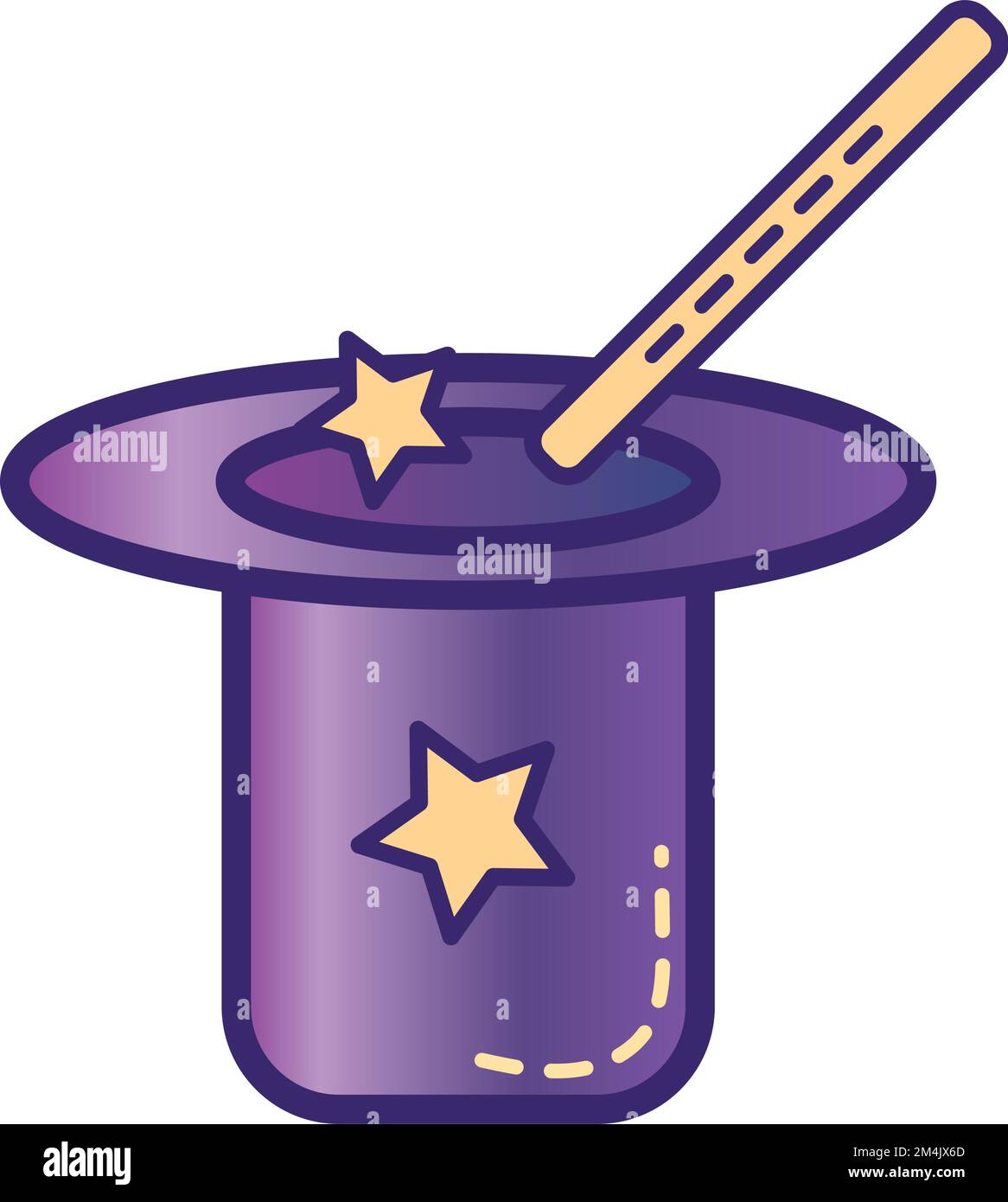 Isolated magic hat with wand icon Vector Stock Vector Image & Art - Alamy
