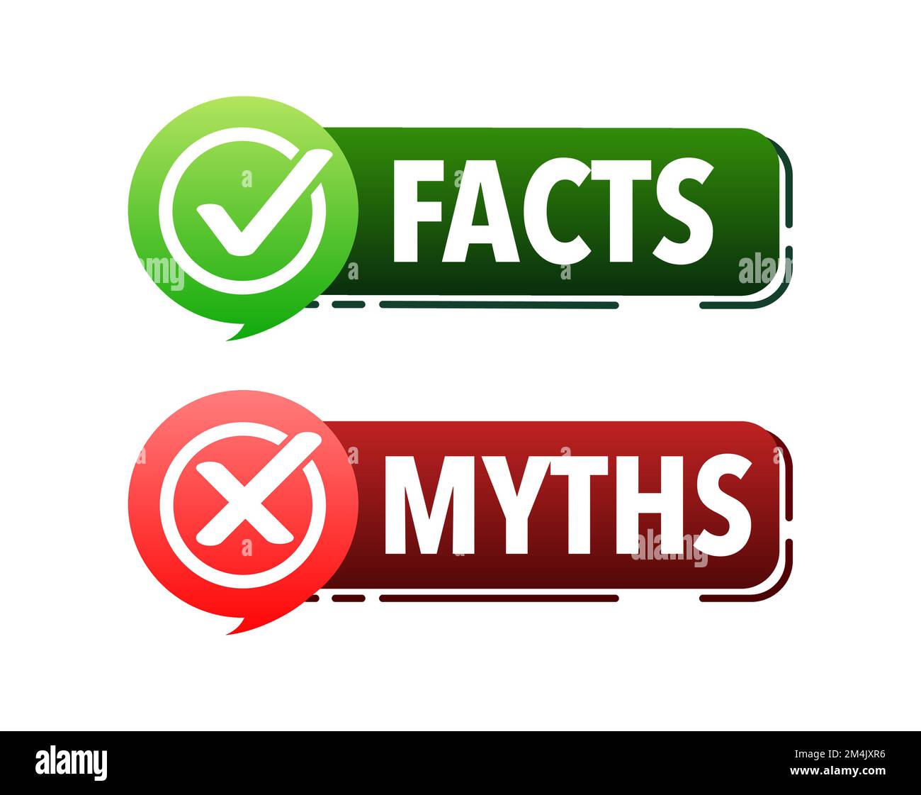 Facts Vs Myths, Fact-checking. Check Mark. Fake News. Rumors Comparing ...