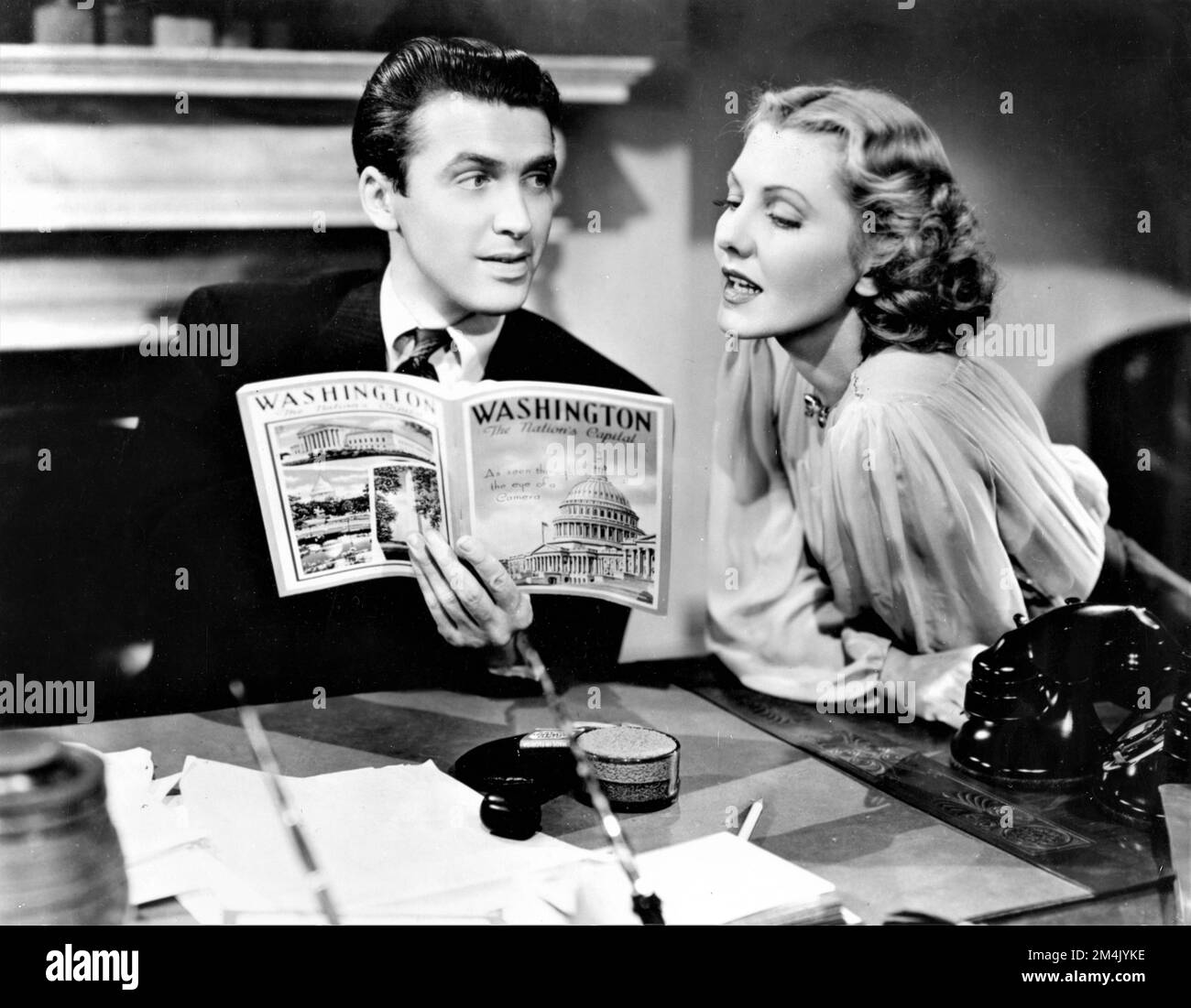 JAMES STEWART and JEAN ARTHUR in MR. SMITH GOES TO WASHINGTON 1939 director FRANK CAPRA story Lewis R. Foster screenplay Sidney Buchman music Dimitri Tiomkin Columbia Pictures Stock Photo