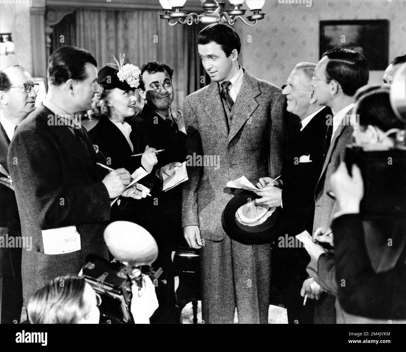 JAMES STEWART and CHARLES LANE in MR. SMITH GOES TO WASHINGTON 1939 director FRANK CAPRA story Lewis R. Foster screenplay Sidney Buchman music Dimitri Tiomkin Columbia Pictures Stock Photo