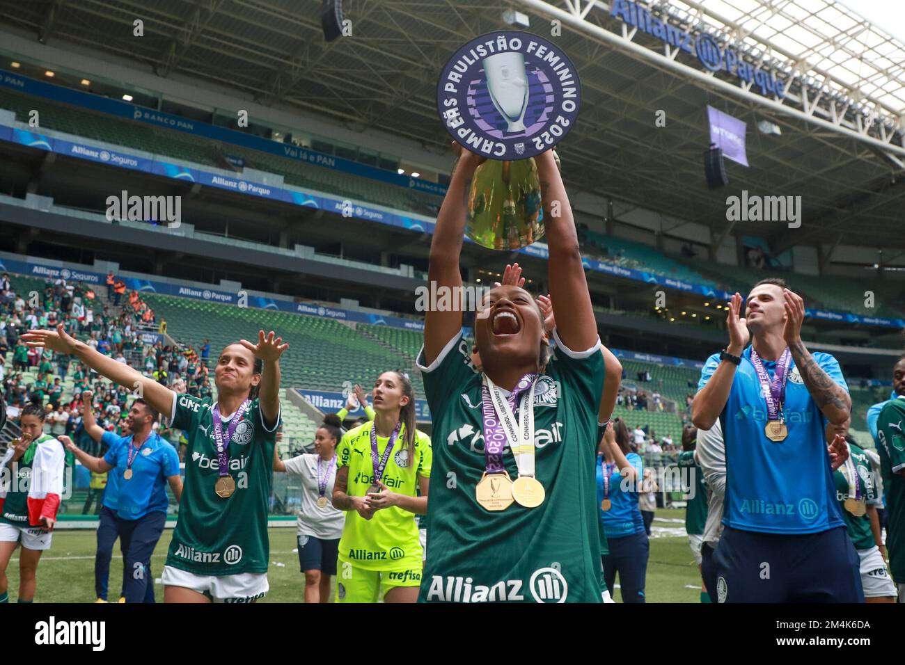 Sao Paulo, Sao Paulo, Brasil. 21st Dec, 2022. Sao Paulo (SP), 21/12/2022 -  FUTEBOL/FINAL/PAULISTA/FEMININO/PALMEIRAS/SANTOS - O Palmeiras e Campeao  Paulista em cima do Santos pelo placar de 2x1, na tarde desta quarta-feira (