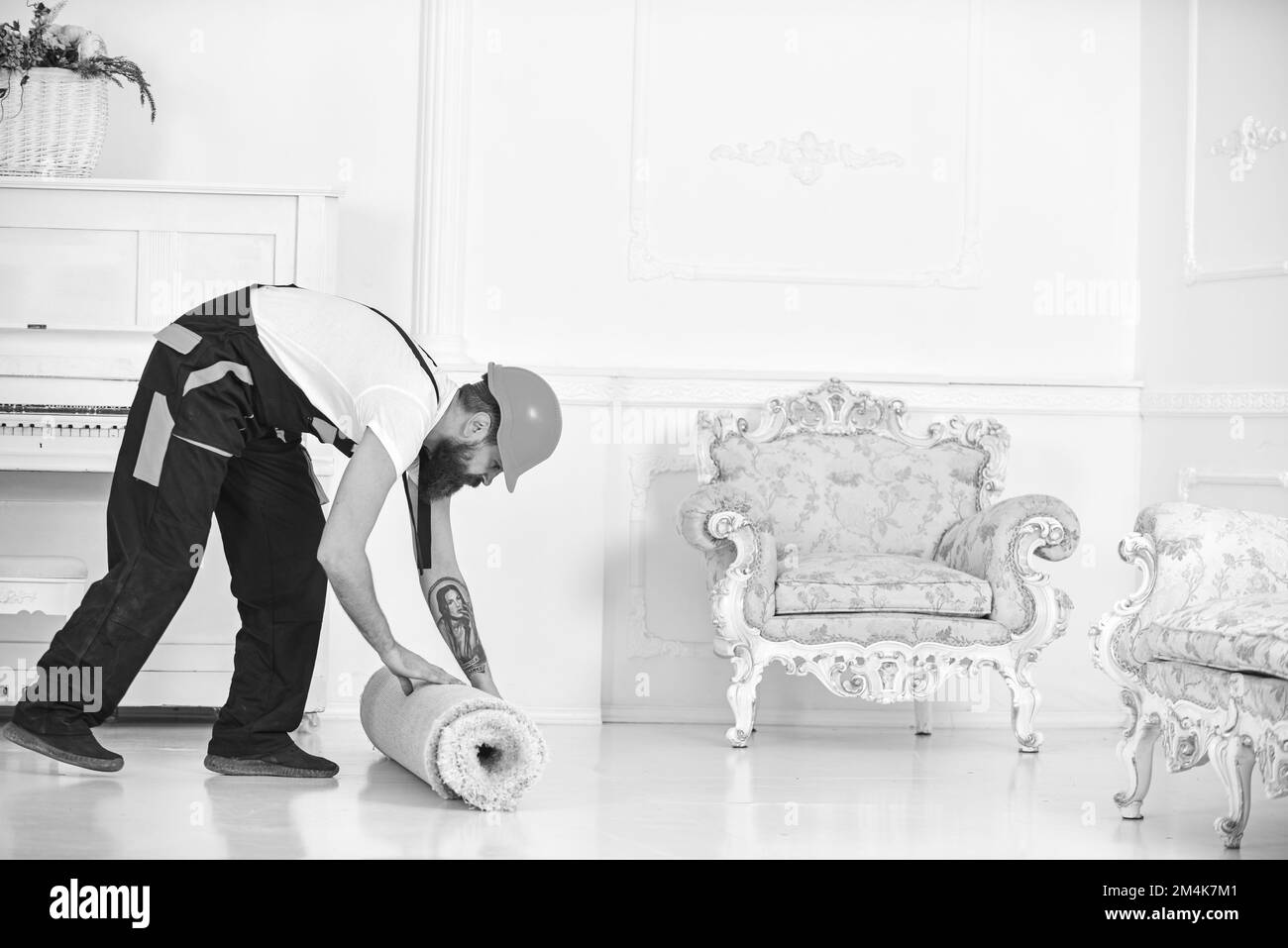 Roll of carpet Black and White Stock Photos & Images Alamy