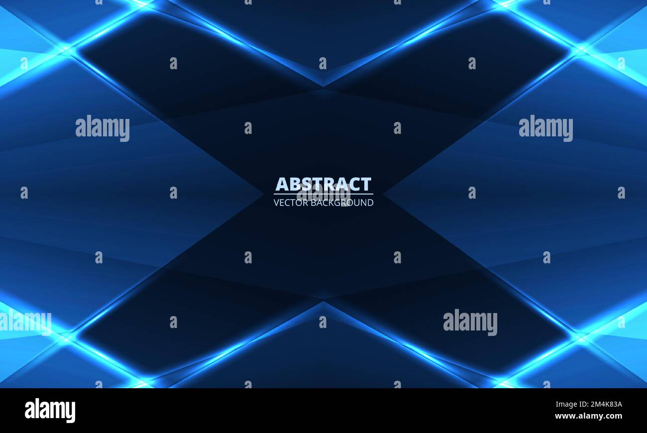 Abstract blue background with geometric dynamic glowing diagonal lines ...