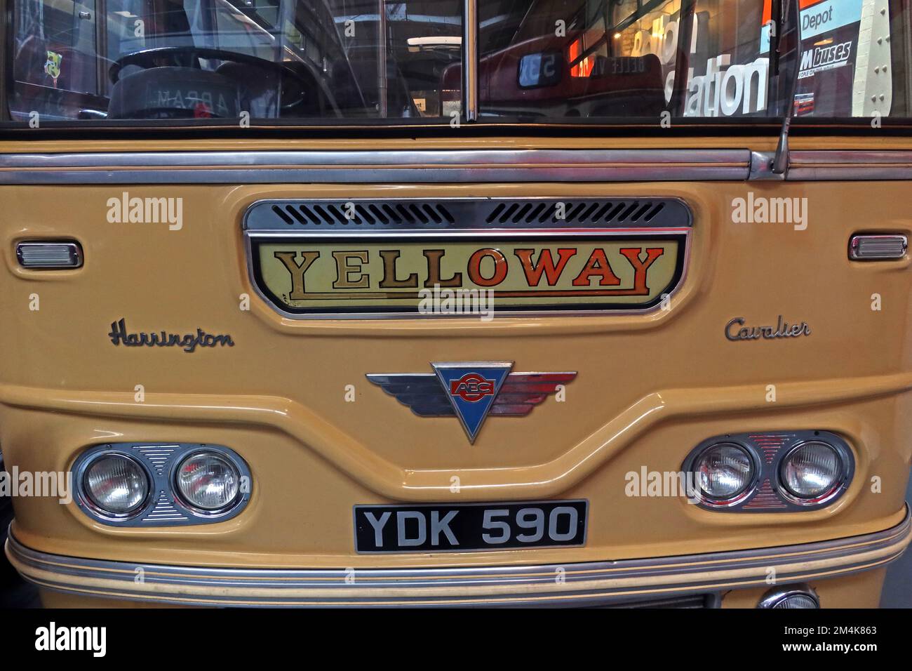 Yelloway Motor Services coach , YDK590, AEC, Harrington, Cavalier - AEC Reliance 2MU3RA3566 1961, Rochdale Stock Photo