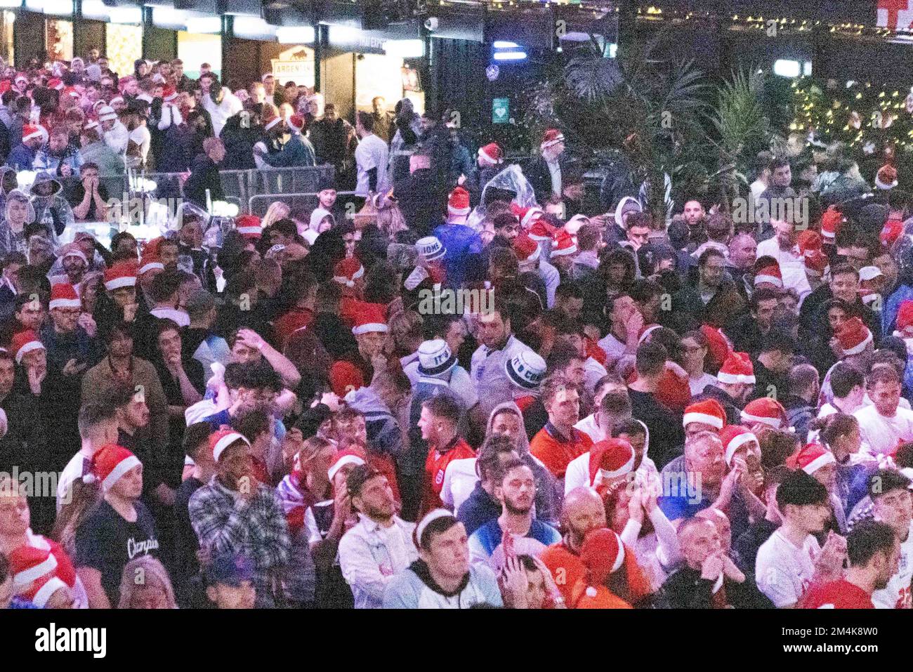 England fans at Boxpark, Wembley, London this evening to watch FIFA